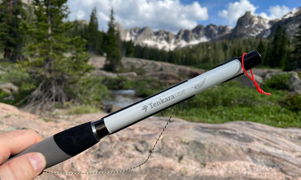 Close-up of a lightweight Tenkara rod perfect for casting in rocky mountain waters