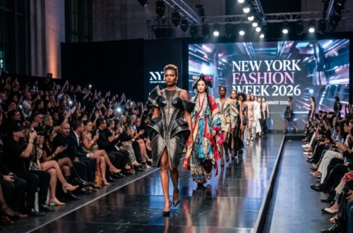 Models walking a runway during New York Fashion Week 2026