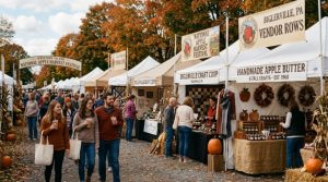 Fall crafts and vendor booths at the National Apple Harvest Festival in Biglerville