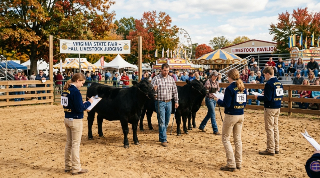 Livestock judging competition at the Virginia fall fair